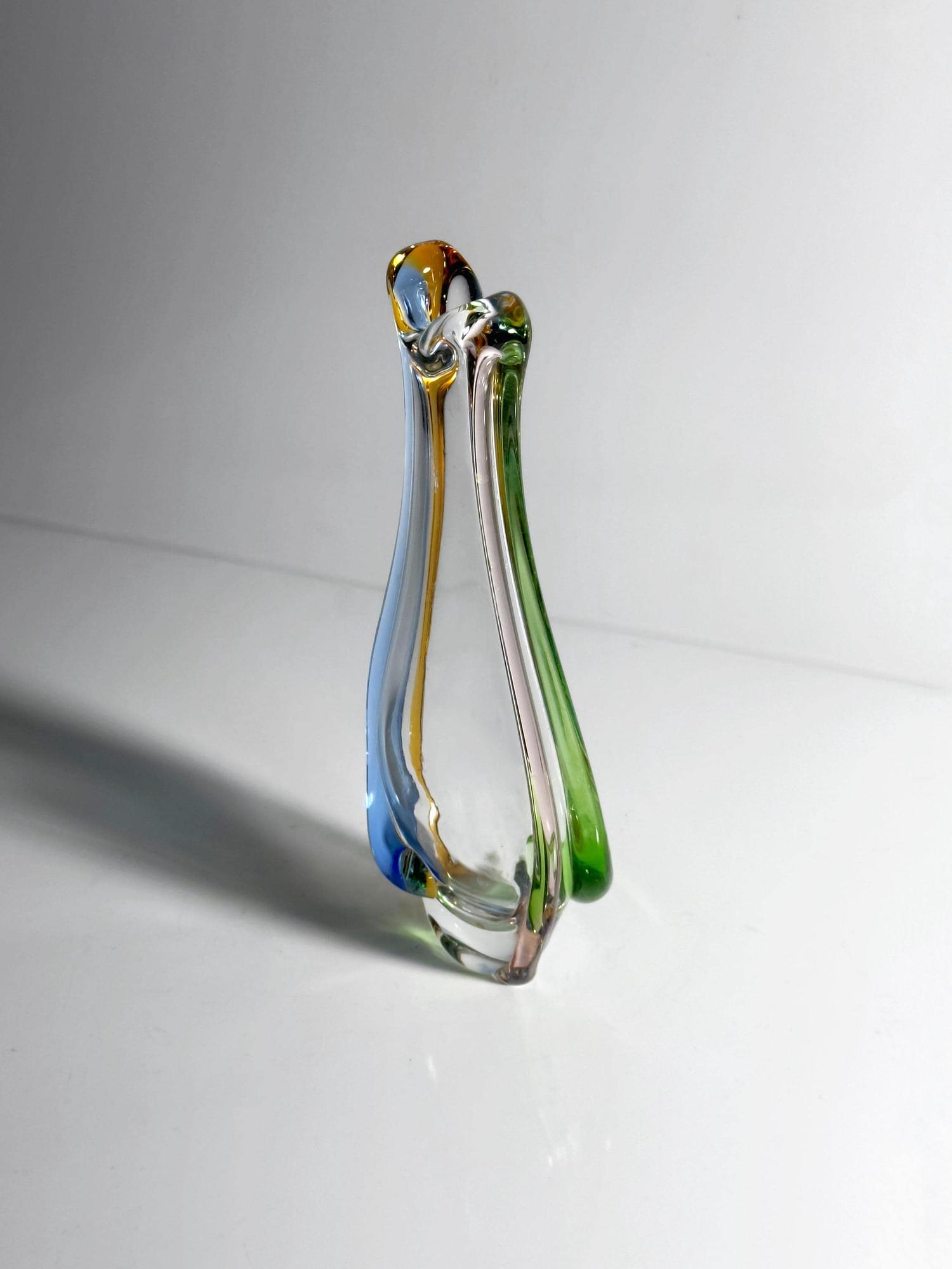 Vintage Rhapsody Vase Glas 50er Jahre 6