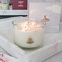 Clean Cotton Scented Candle Soy Wax with Crystals White 0