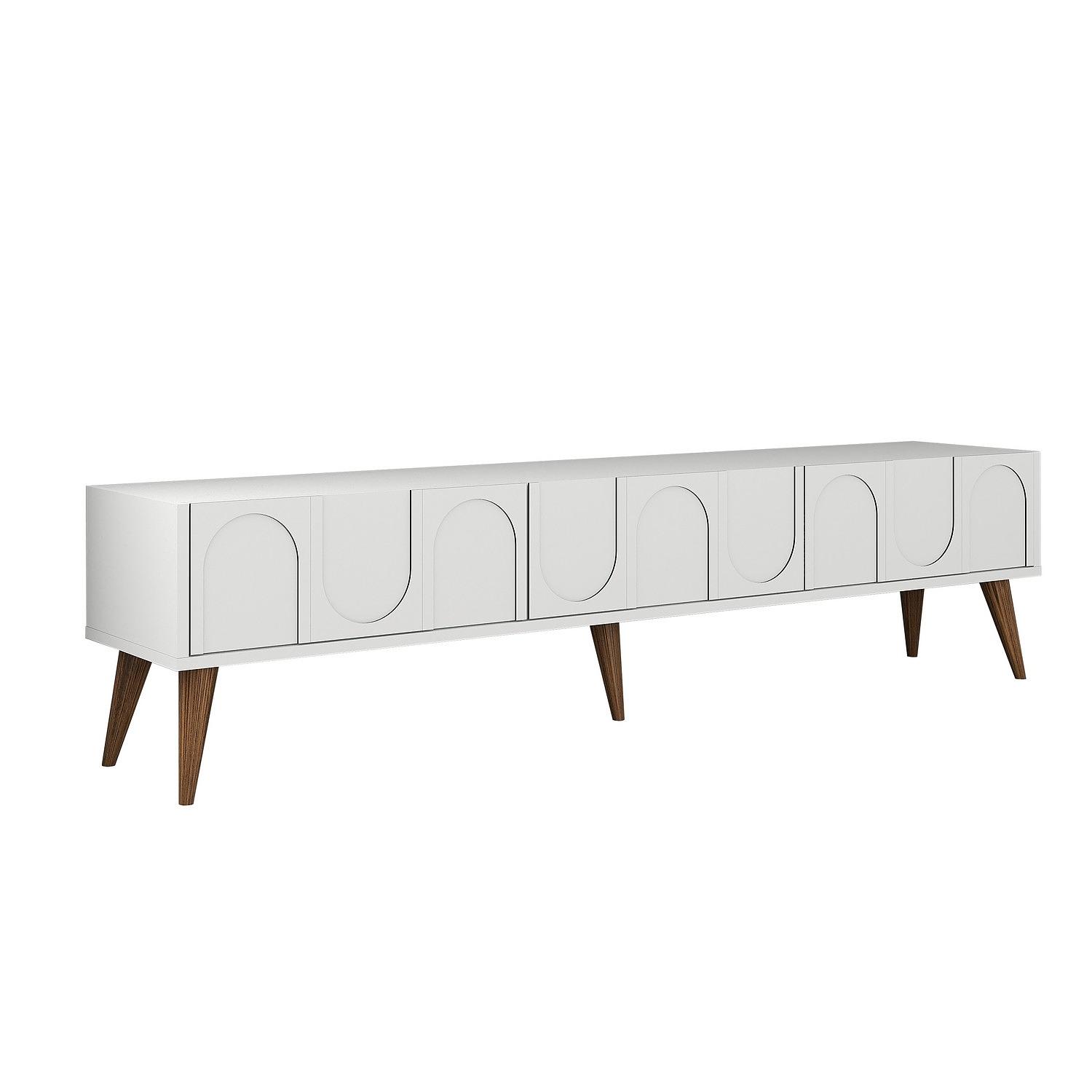 Lyon 44 TV cabinet Wood veneer White 0