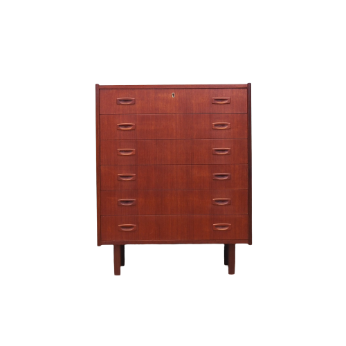Vintage Kommode Teakholz Braun 1970er Jahre 0