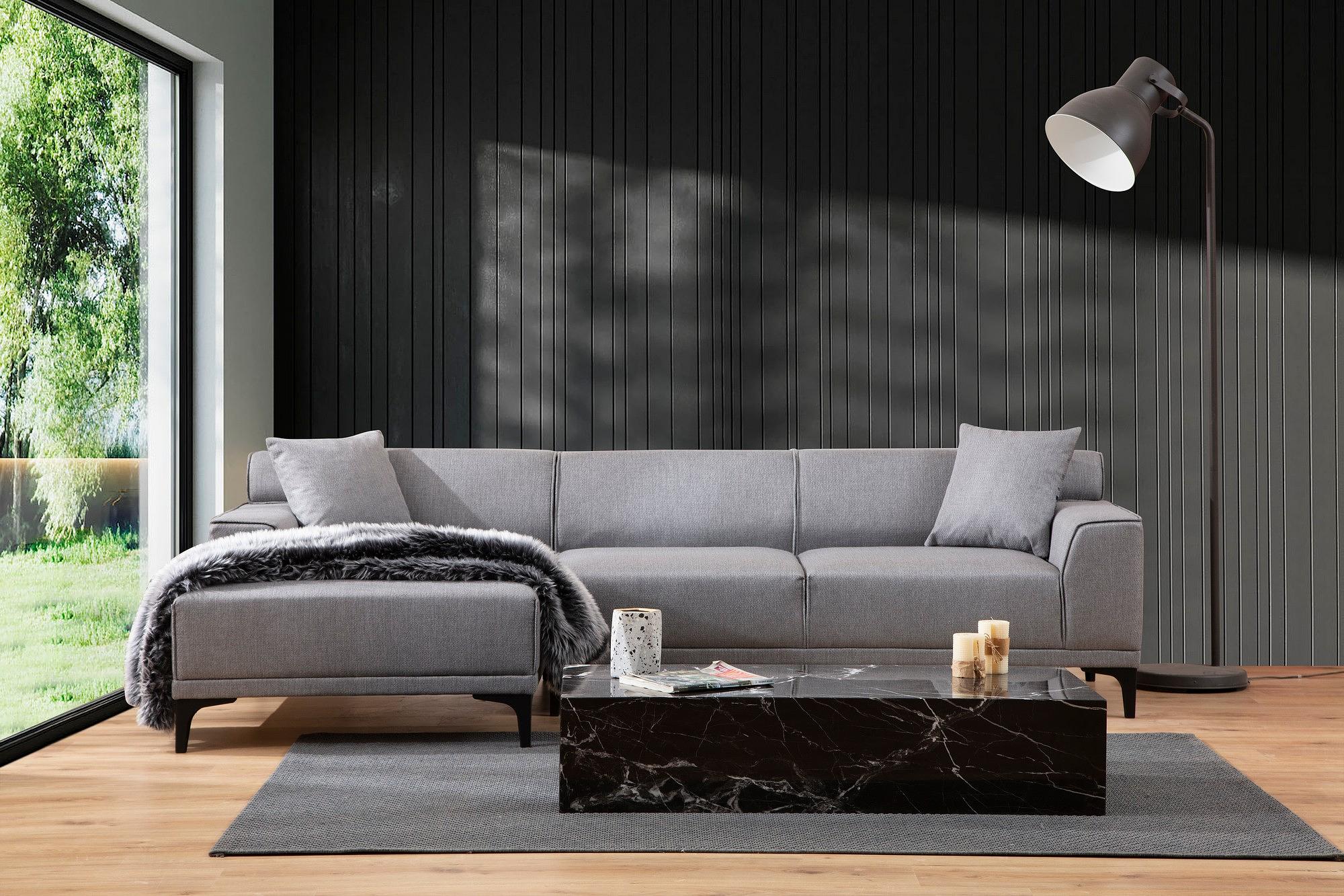 Petra L Corner Sofa Light Grey 3