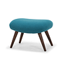 Moby Sessel mit Hocker Nussbaumholz Textil Aqua Blue 2