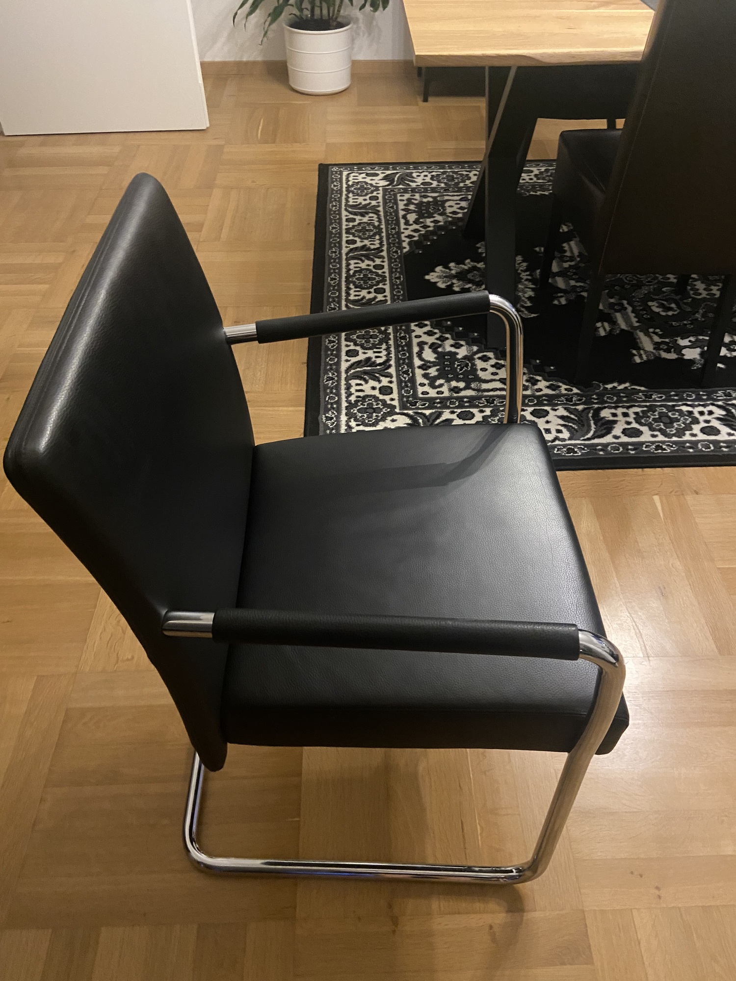 12x Jason 1500 Freischwinger Walter Knoll Leder Schwarz 1