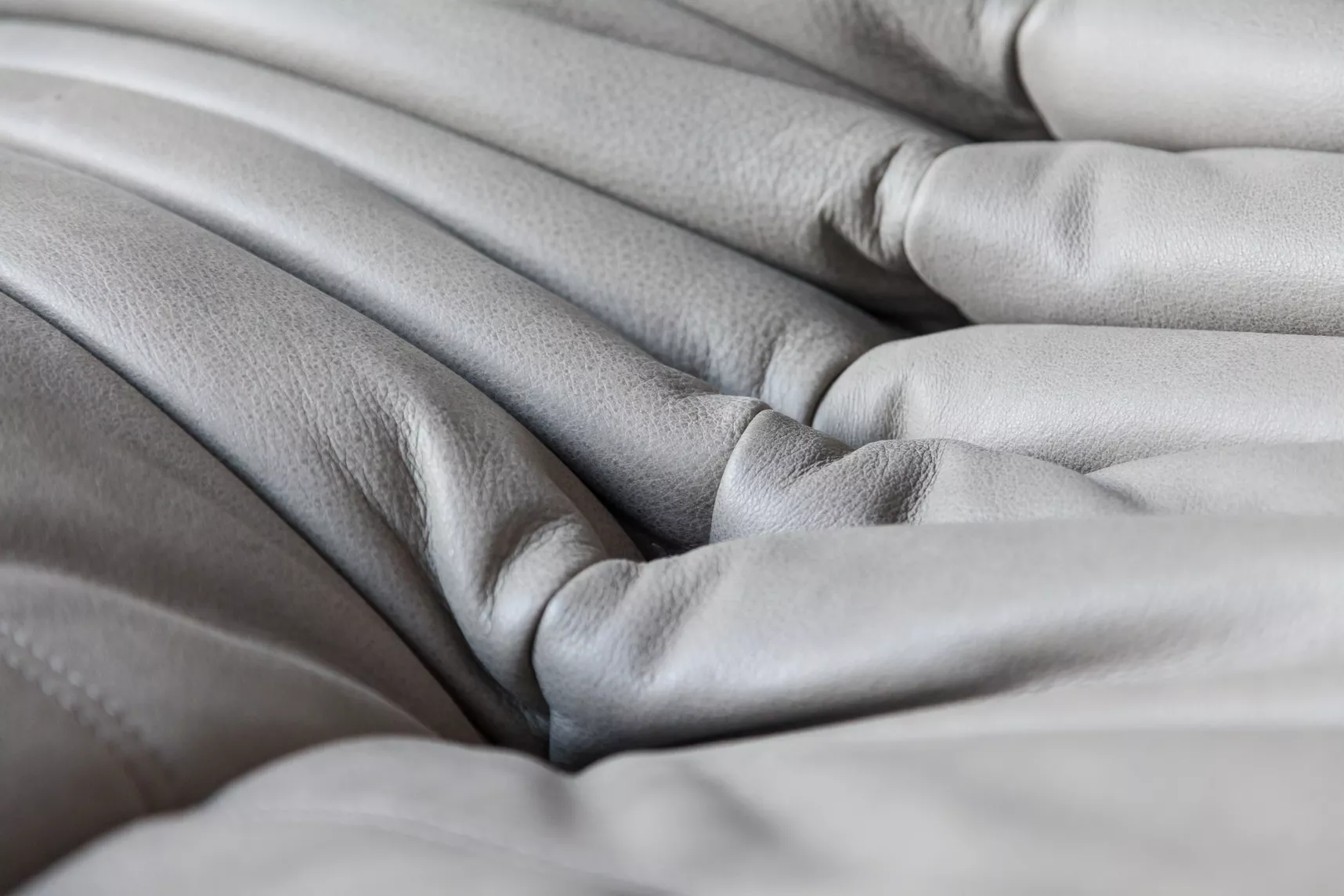 Set Lounge Togo 3 pezzi Pelle Madras Grigio cenere 9