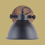 1-light wall lamp wood metal black 2