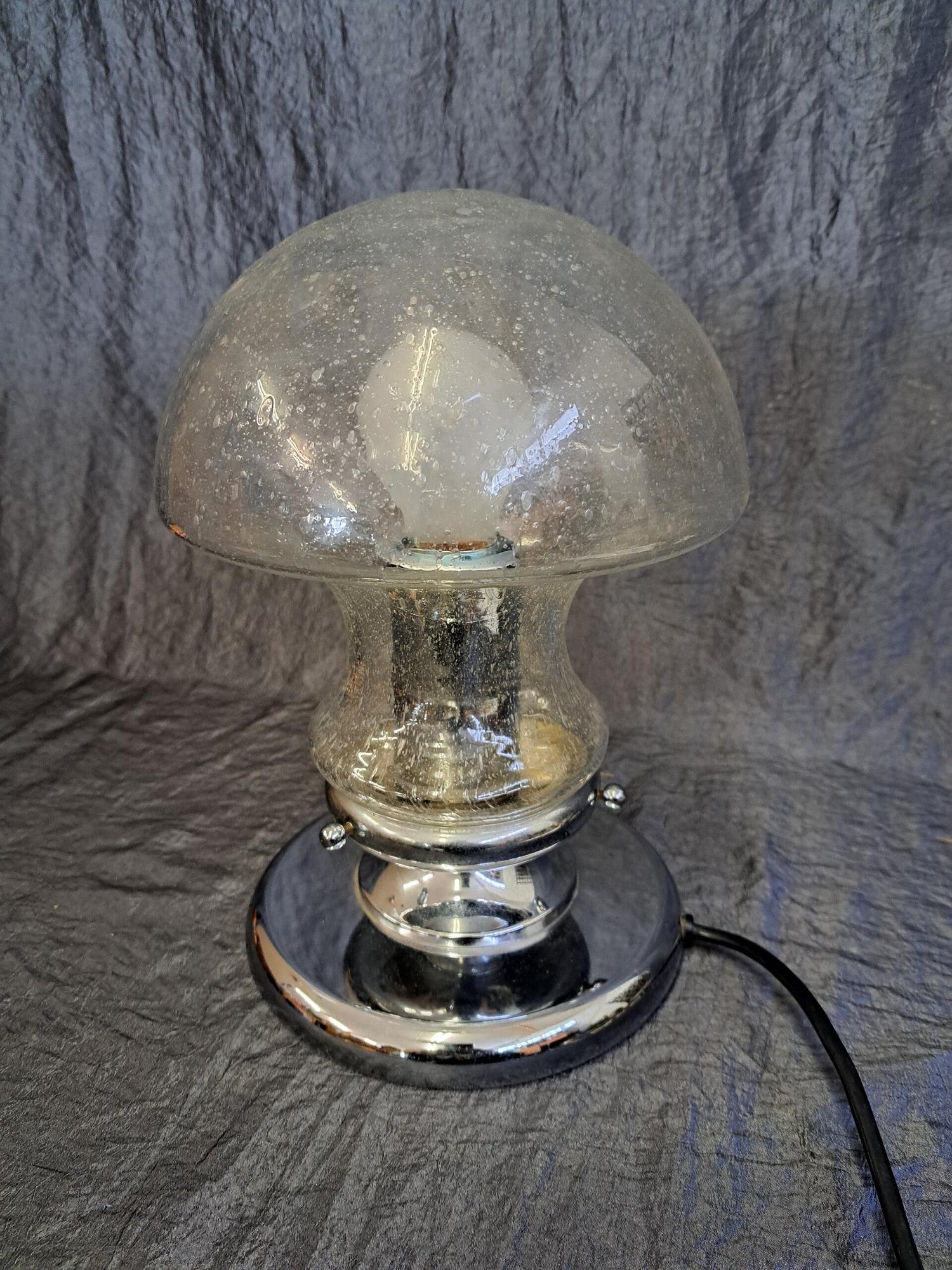 Vintage Mushroom Lampe Glas 1970er Jahre  4