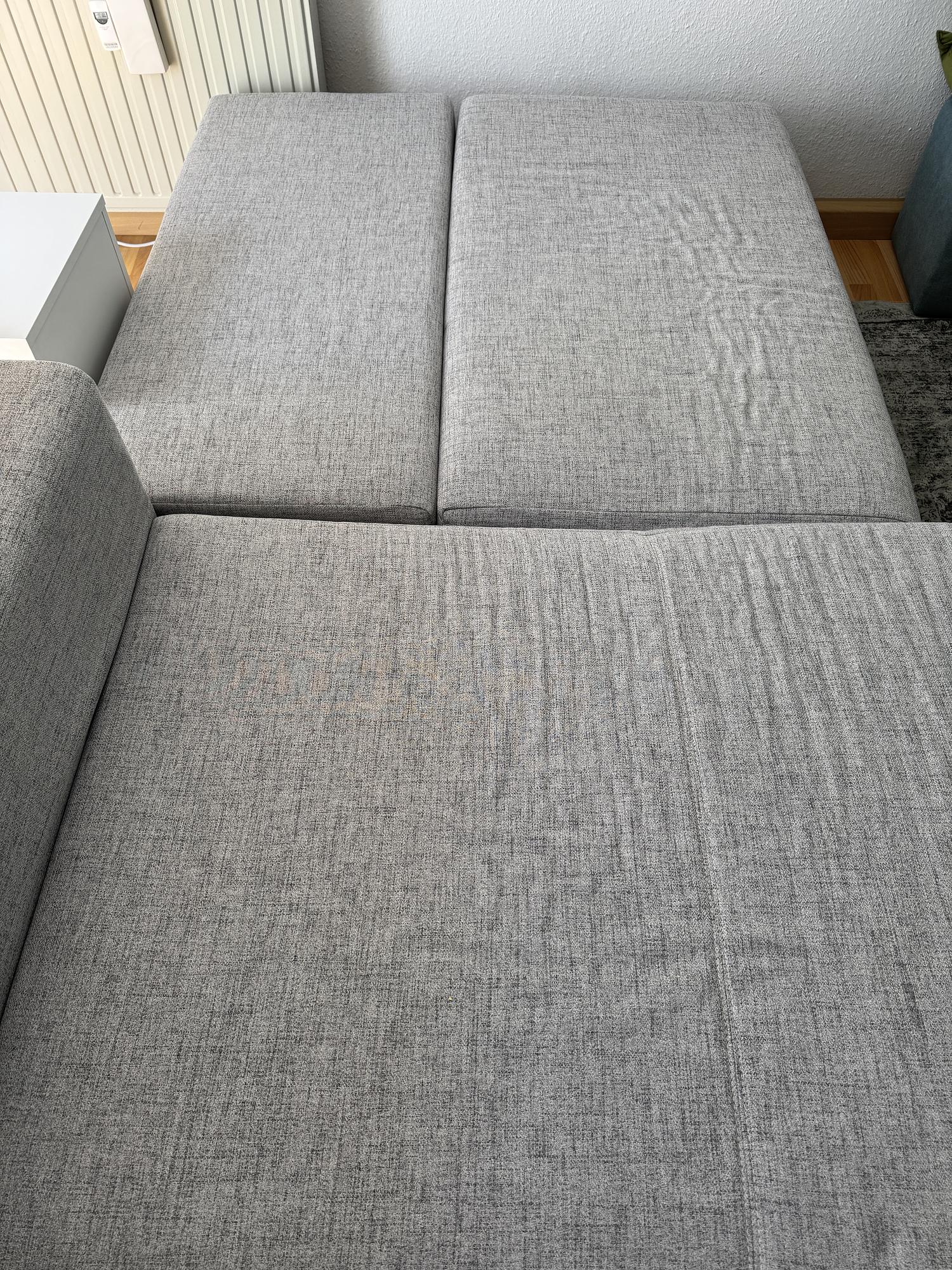 Ecksofa mit Schlaffunktion Textil Grau 3