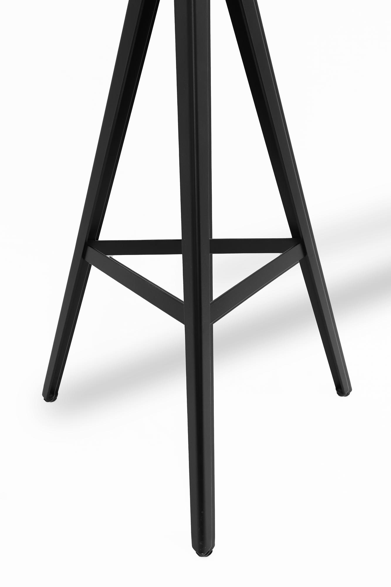 Kuky Alto Nero Sgabello Metallo Legno Nero 2