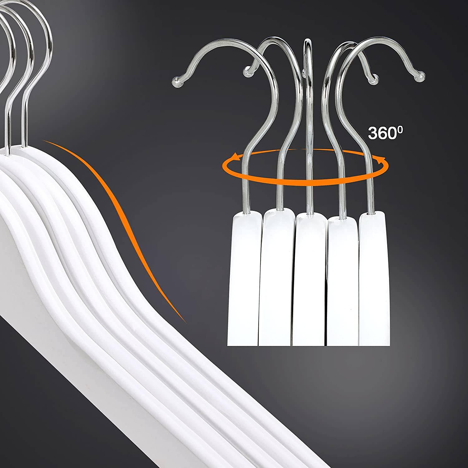 Bouvante Kleiderbügel 20er-Set Ahornholz Weiß Silber 2
