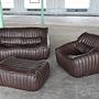 Sandra Set Lounge 2 pz. pelle liscia marrone cioccolato 3