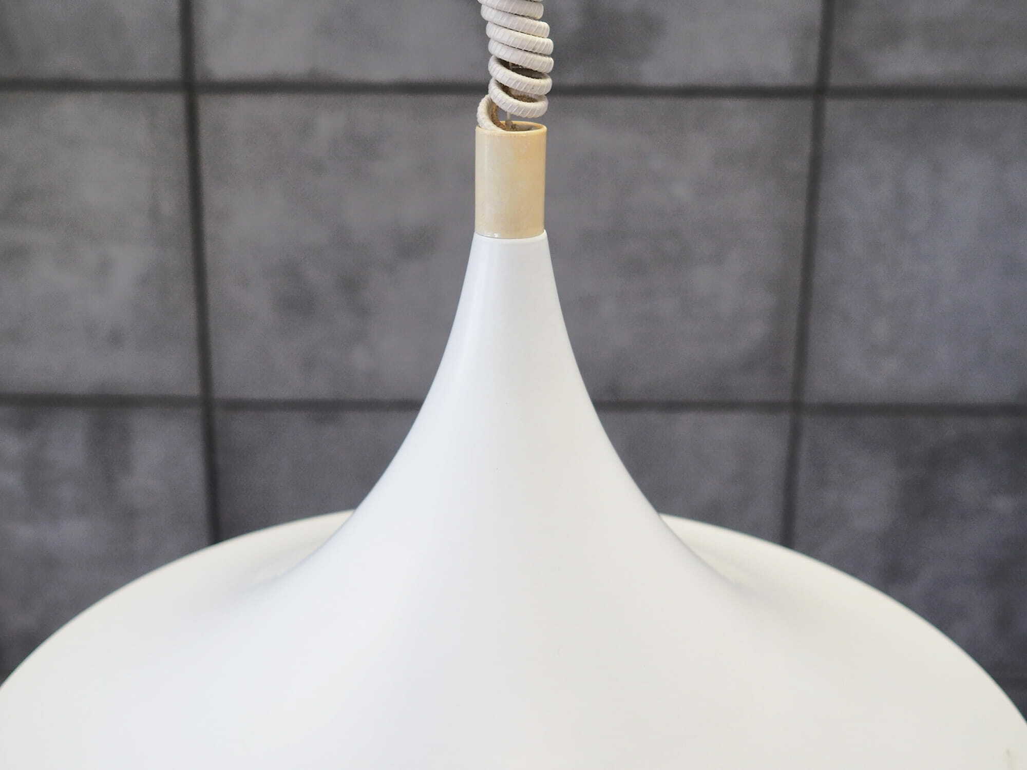 Vintage pendant lamp metal white 1960s 3