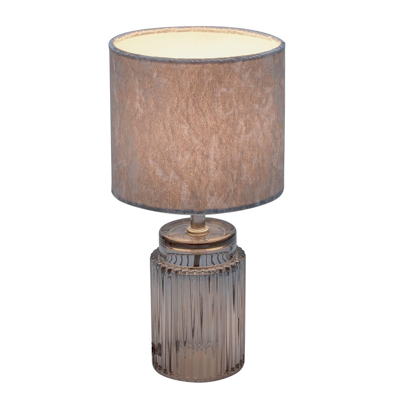 Classy Velvet Tischleuchte Mischgewebe Klarglas 1-flammig 0