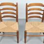 2x Vintage Stühle Holz Braun 1960er Jahre 2