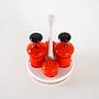 Ceramic spice set red 1960s 4