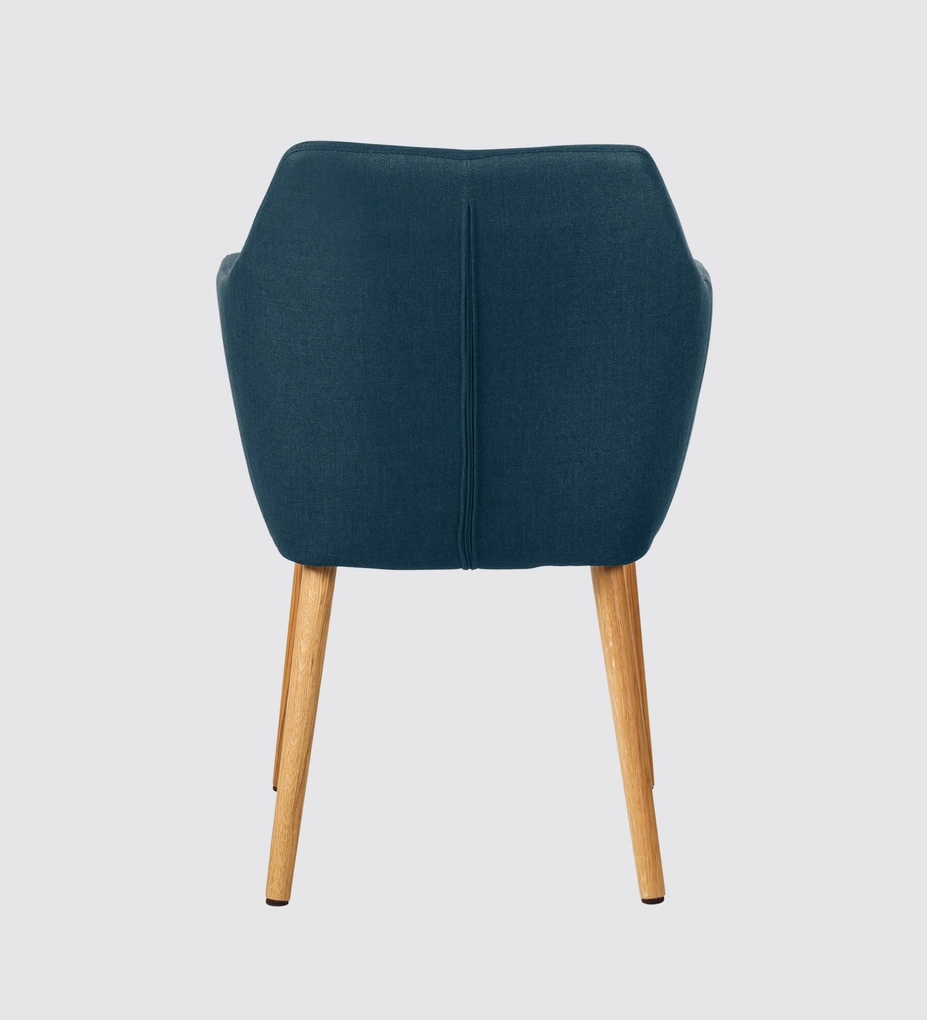 Armlehnstuhl Eiche Massiv Webstoff Jeansblau 3