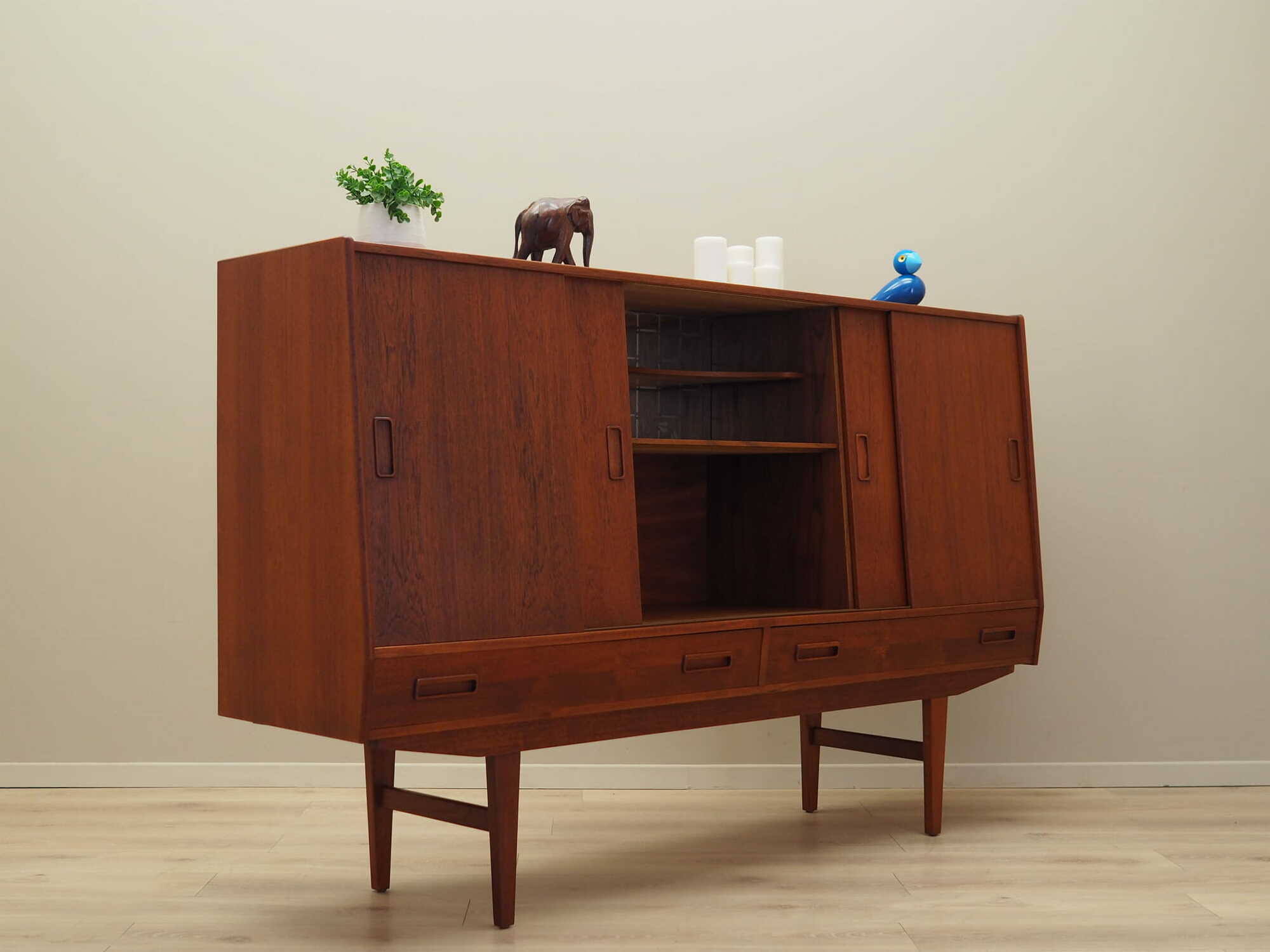 Highboard Teakholz Braun 1960er Jahre 6