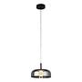 LED pendant light Frisbee Steel Smoked Glass Black 1