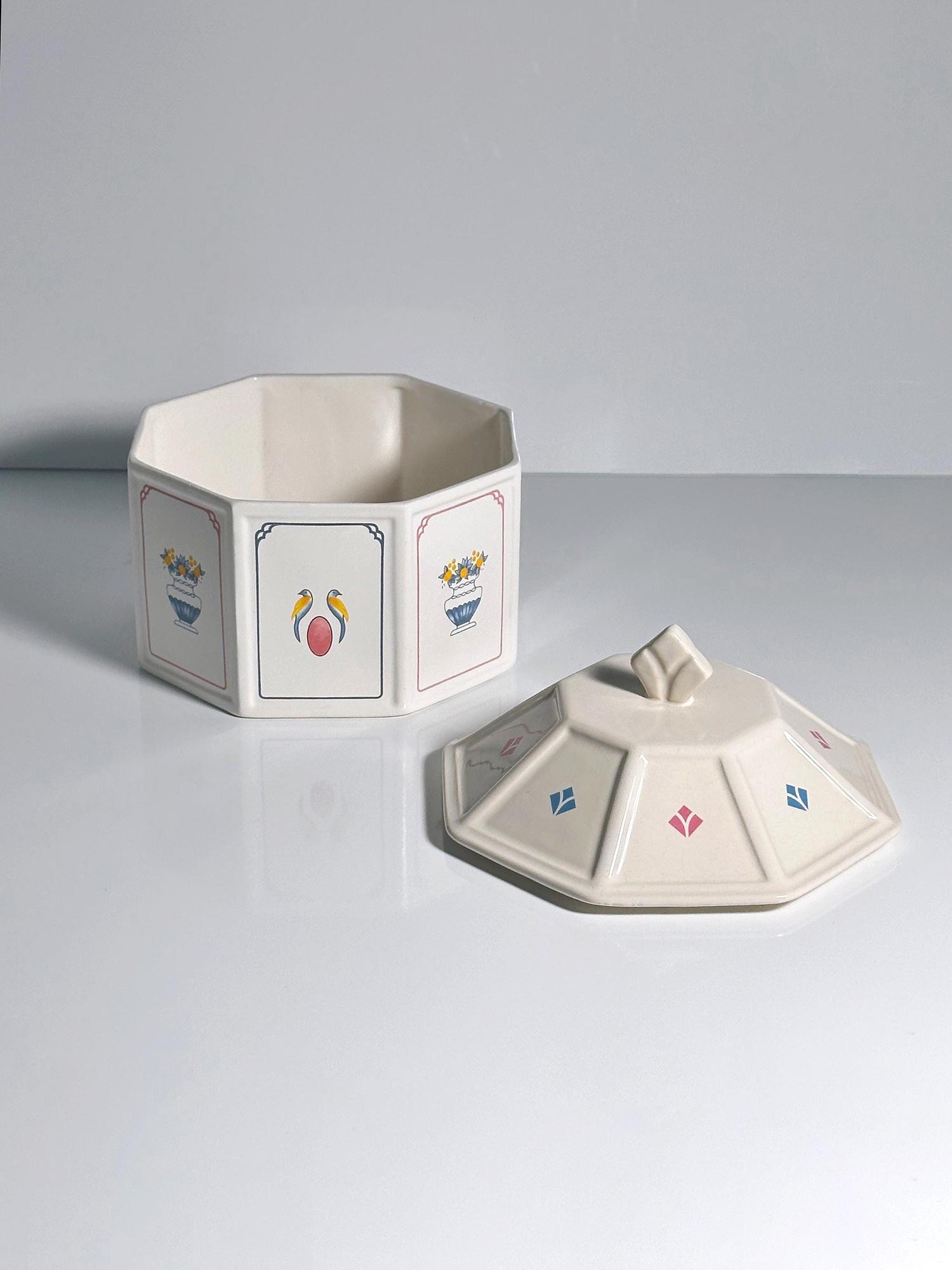 Art Deco Revival Keksdose Keramik 1990er Jahre 3