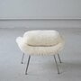 Vintage Eero Saarinen Womb Chair & Ottoman Textil Stahl Weiß 8