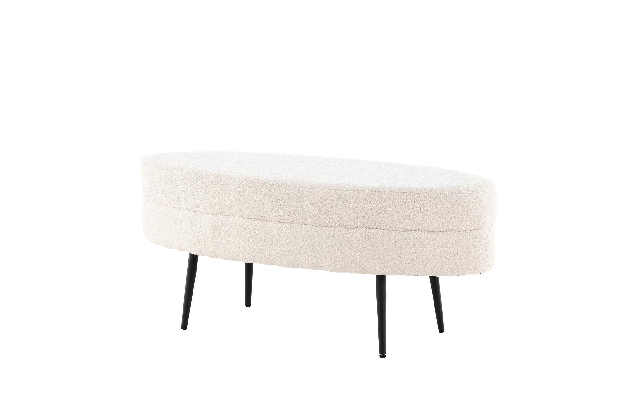 Otto Pouf Black Offwhite Teddy 1