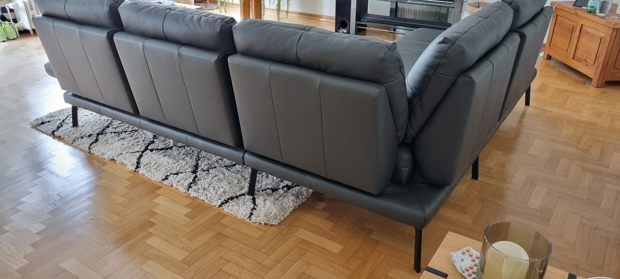 Assea Ecksofa Leder Anthrazit 8