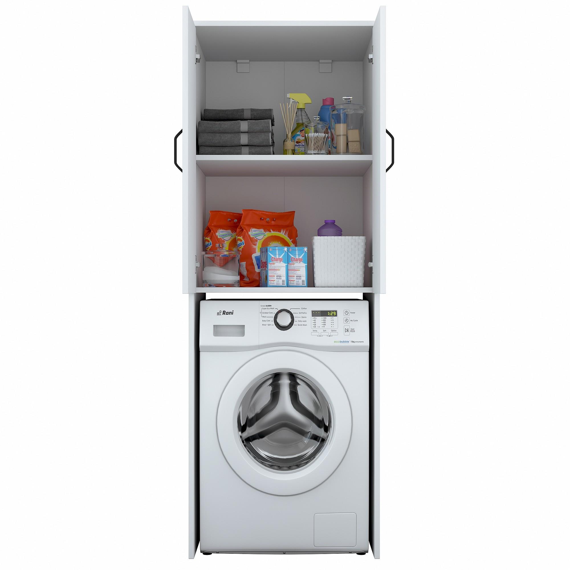 Washing machine cabinet White 62.5cm x 181.8cm 8