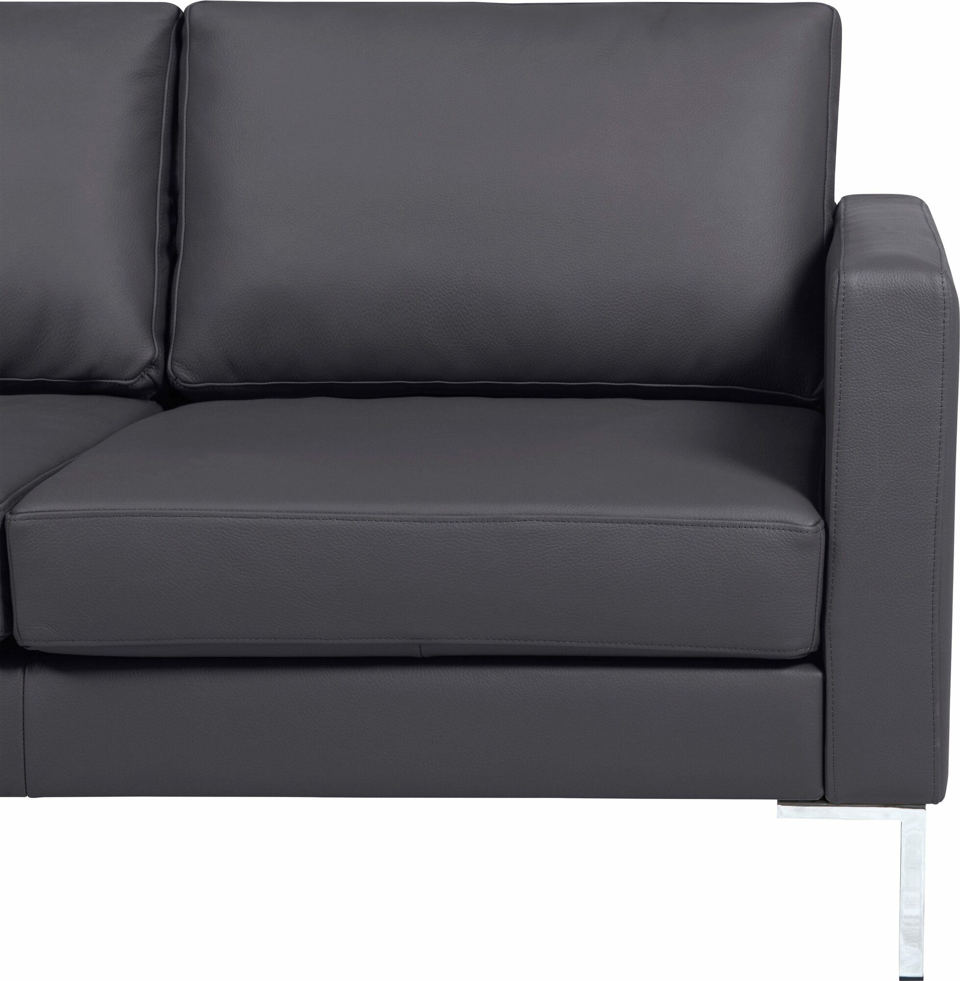 Portobello Sofa 2-Sitzer Leder Metall Dunkelgrau 4