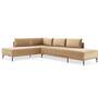 Vivica Schlafsofa Récamiere Links Velour Matt Beige 0