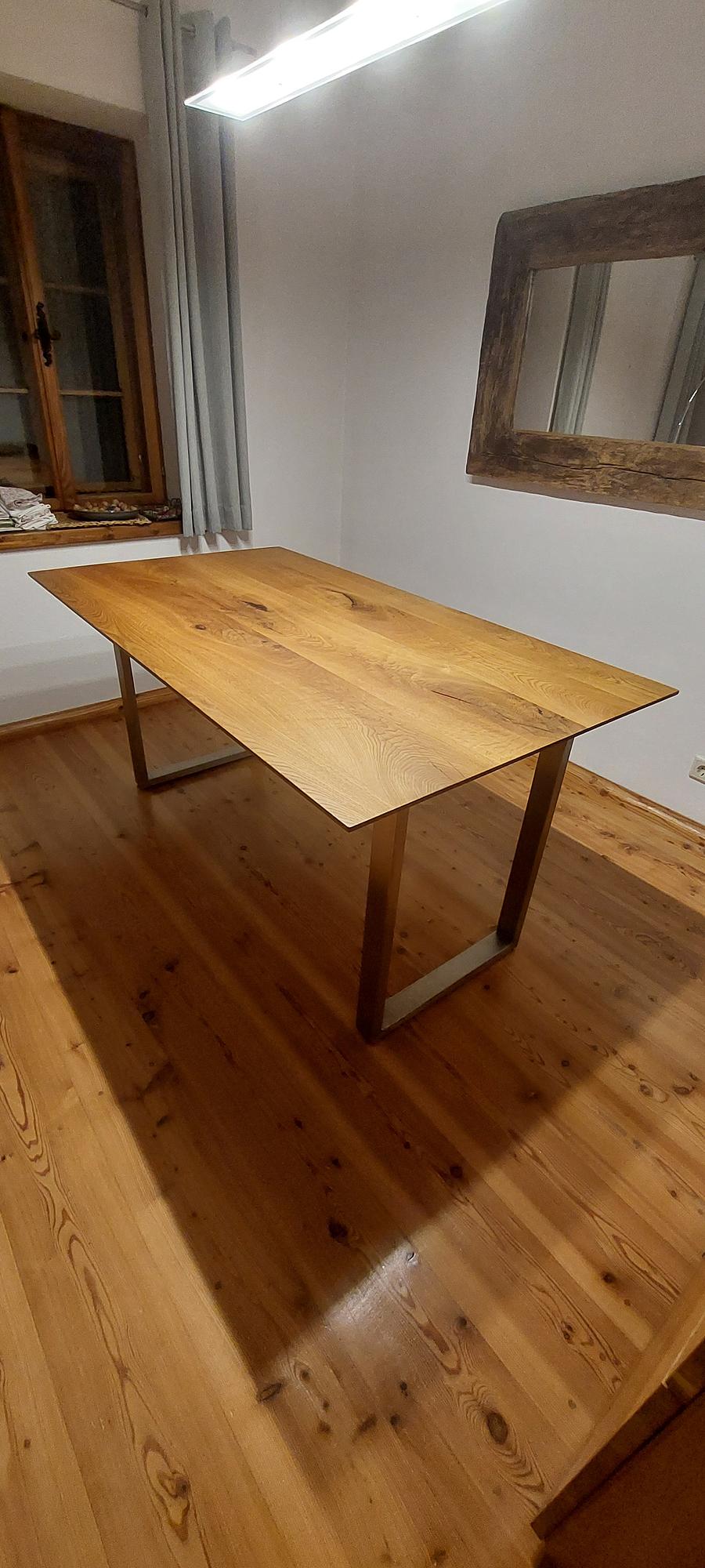 Esstisch Massivholz Eiche Braun 0