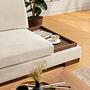 Tulip Ecksofa Links mit Hocker Beige 4