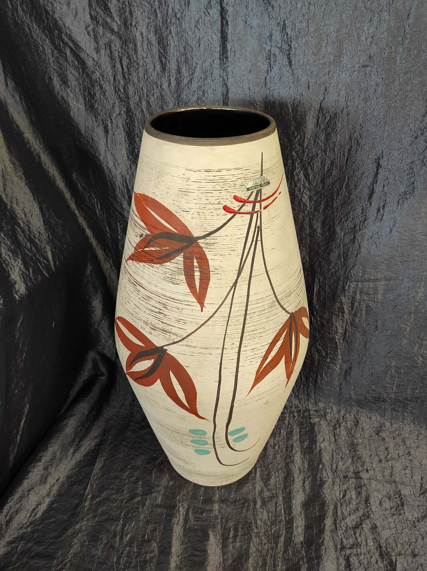 Vintage Vase Keramik Mehrfarbig  4