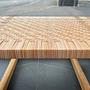 BMO488S Tischbank Eichenholz Rattan Natur 5
