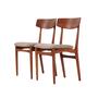 2x Vintage Stuhl Teakholz Textil Braun 1970er Jahre 0