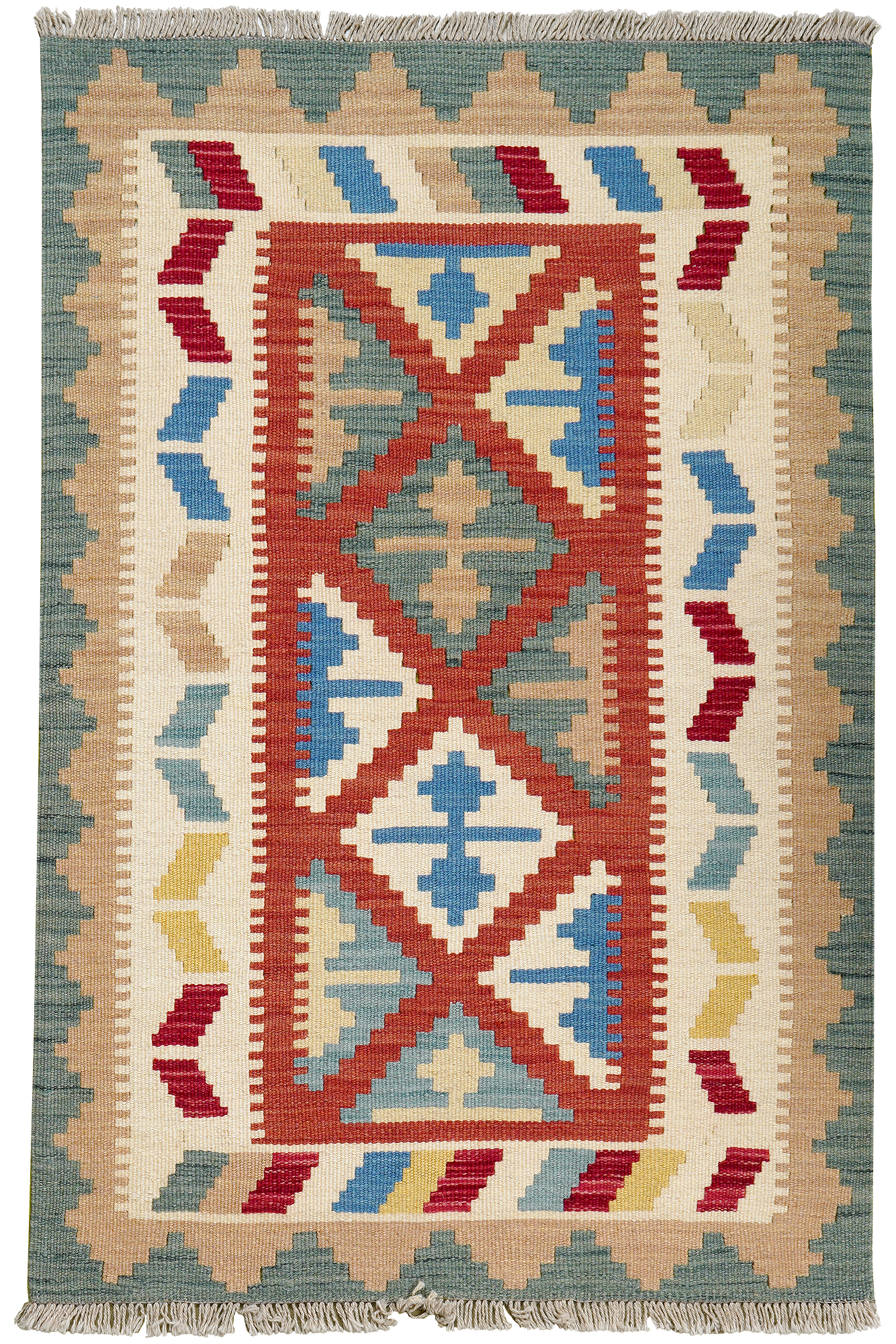 Kilim Gashgai Teppich Wolle Mehrfarbig 0