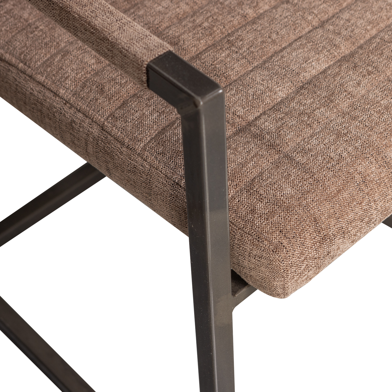 2x Oak Dining Chair Textile Brown 5