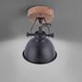 1-light wall lamp wood metal black 3