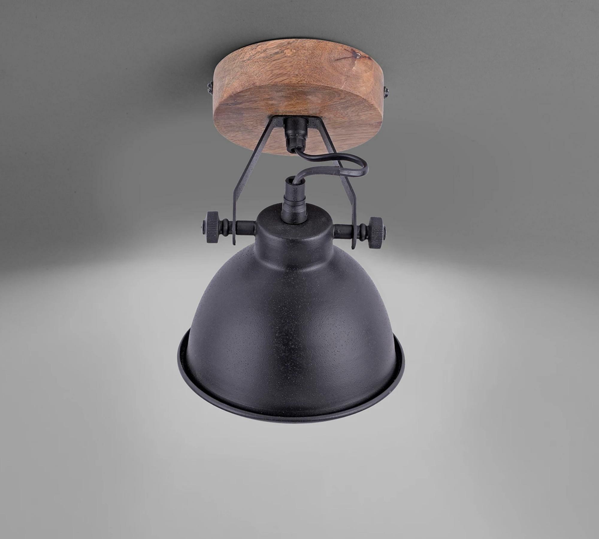 1-light wall lamp wood metal black 3