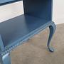 Vintage Beistelltisch Eichenholz Blau 1960er Jahre 10