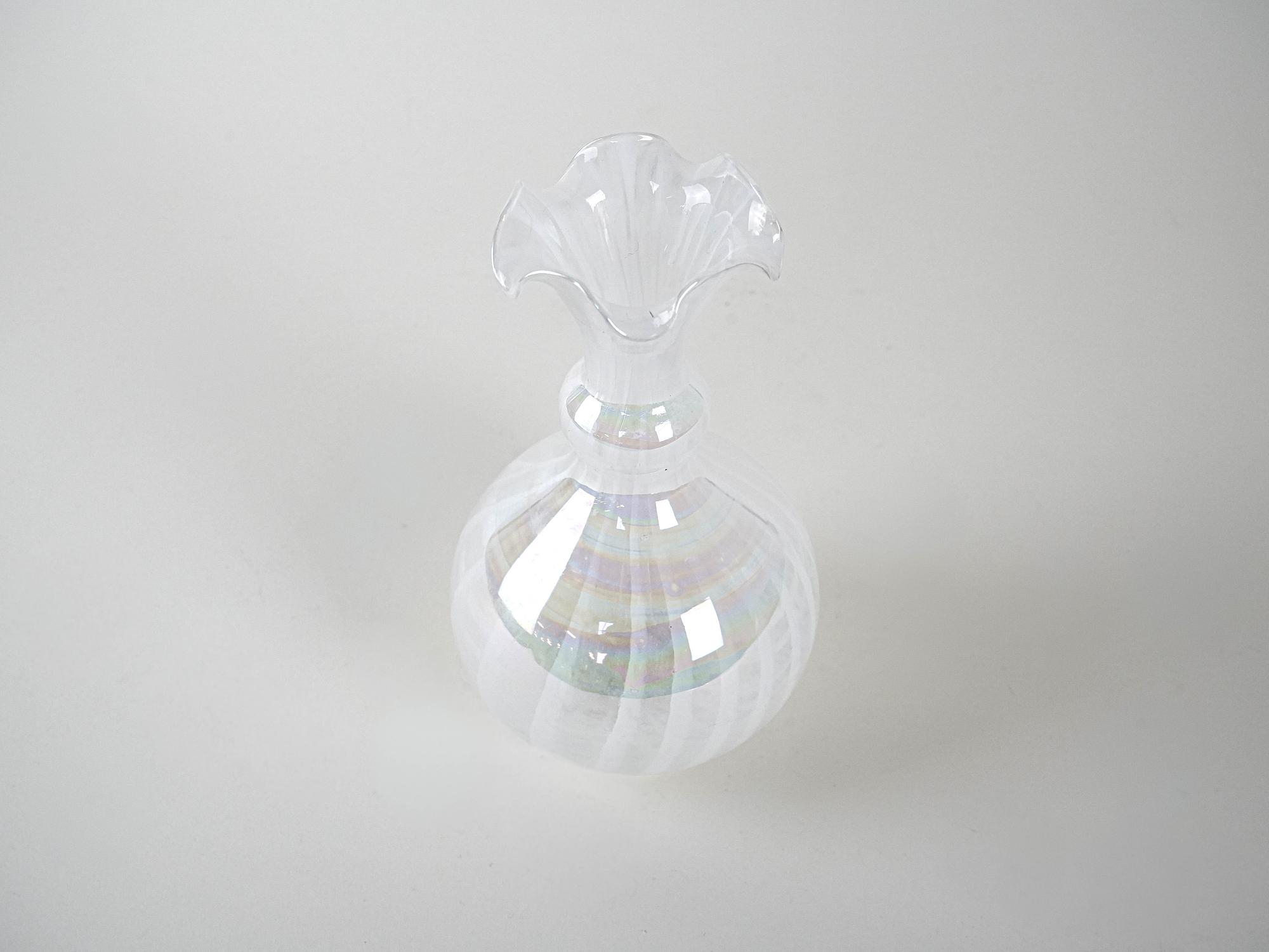 Glass vase White 1960s 3