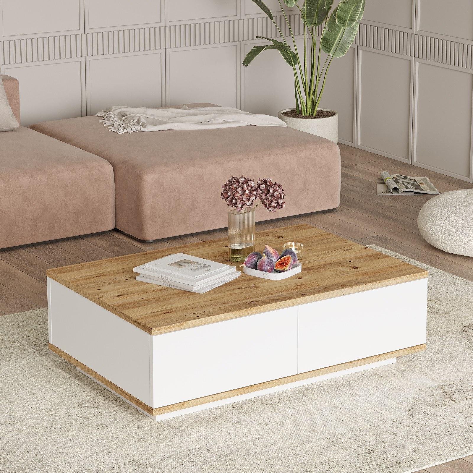 Fr14-Aw Coffee table Brown White 1