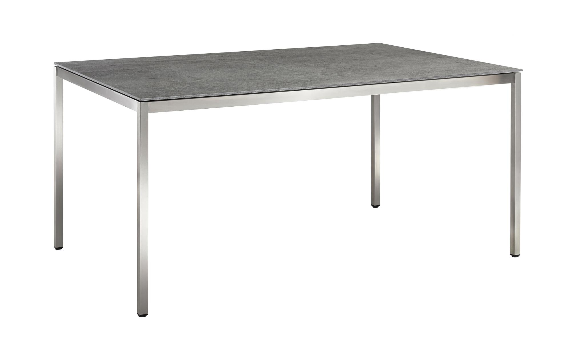 Slimm Tisch Edelstahl HPL-Platte Anthrazit 160 x 100cm 0