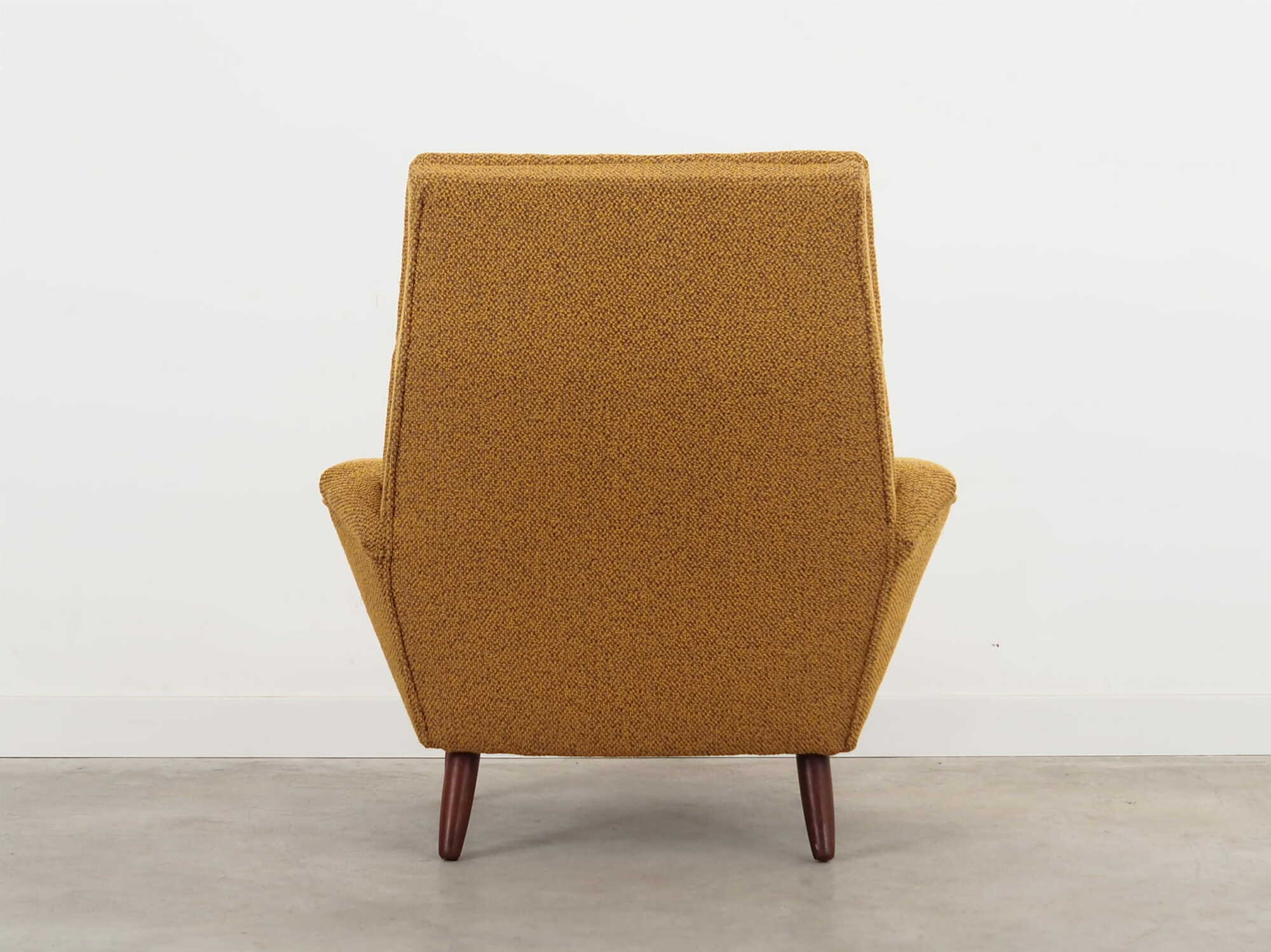 Vintage Stuhl Teakholz Textil Gelb 1970er Jahre  7