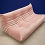 Togo Lounge Set 3 pezzi velluto rosa chiaro 2