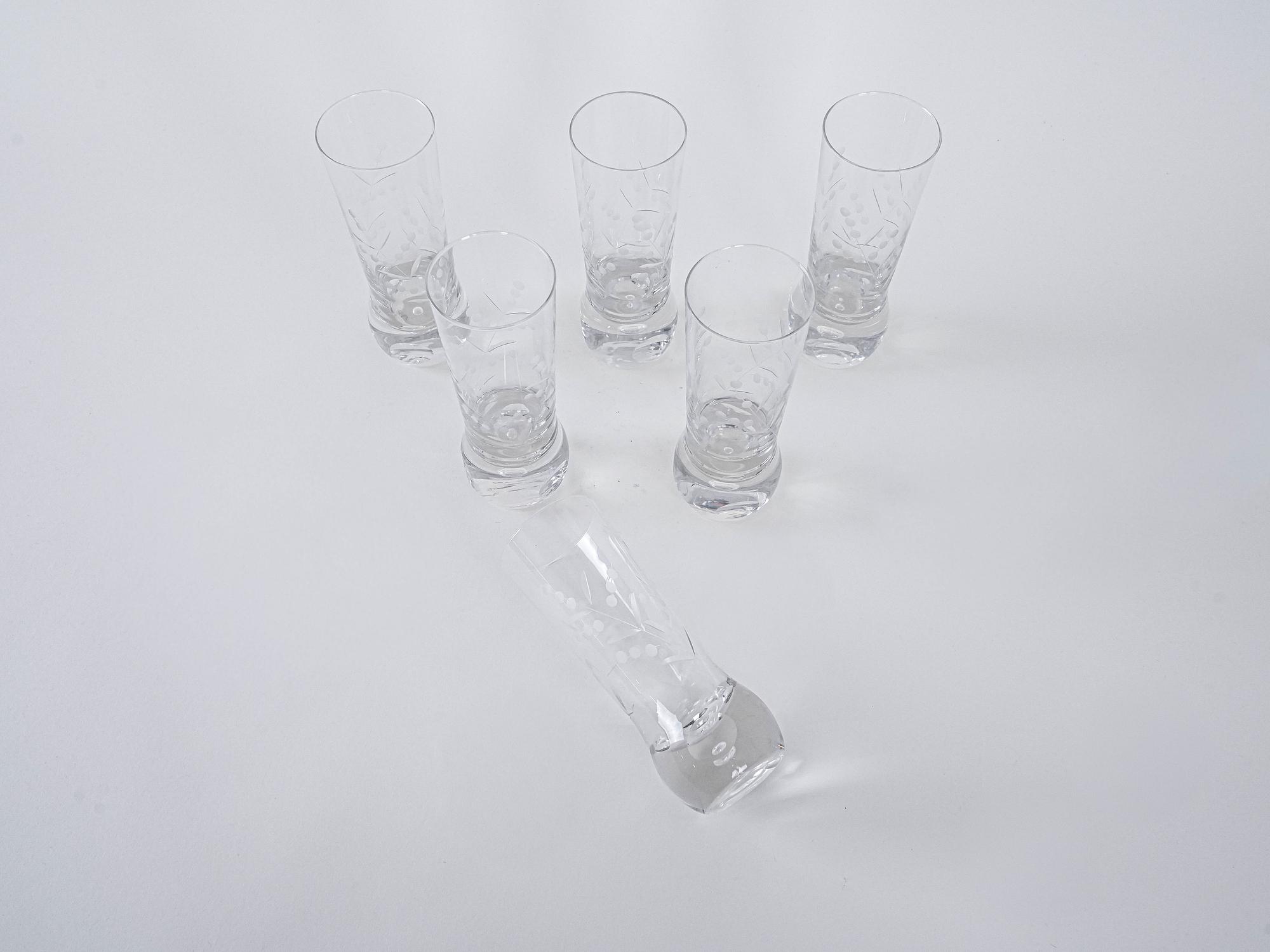 Set of 6 glasses transparent 1970s 4