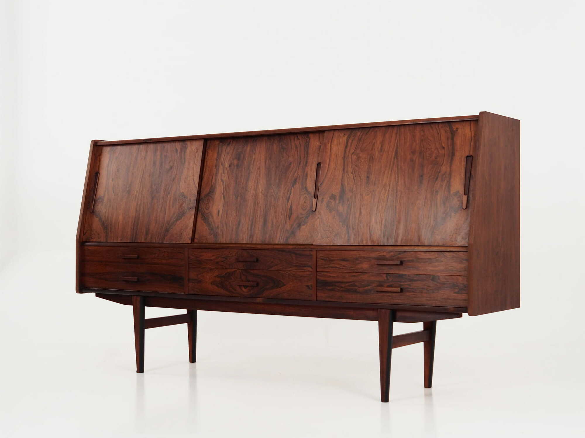 Highboard Rosenholz Braun 1970er Jahre 5