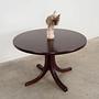 Mahogany table Dark brown 1970s Ø115cm 1