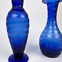 2x Vase Glas Kobaltblau 1990er Jahre 2
