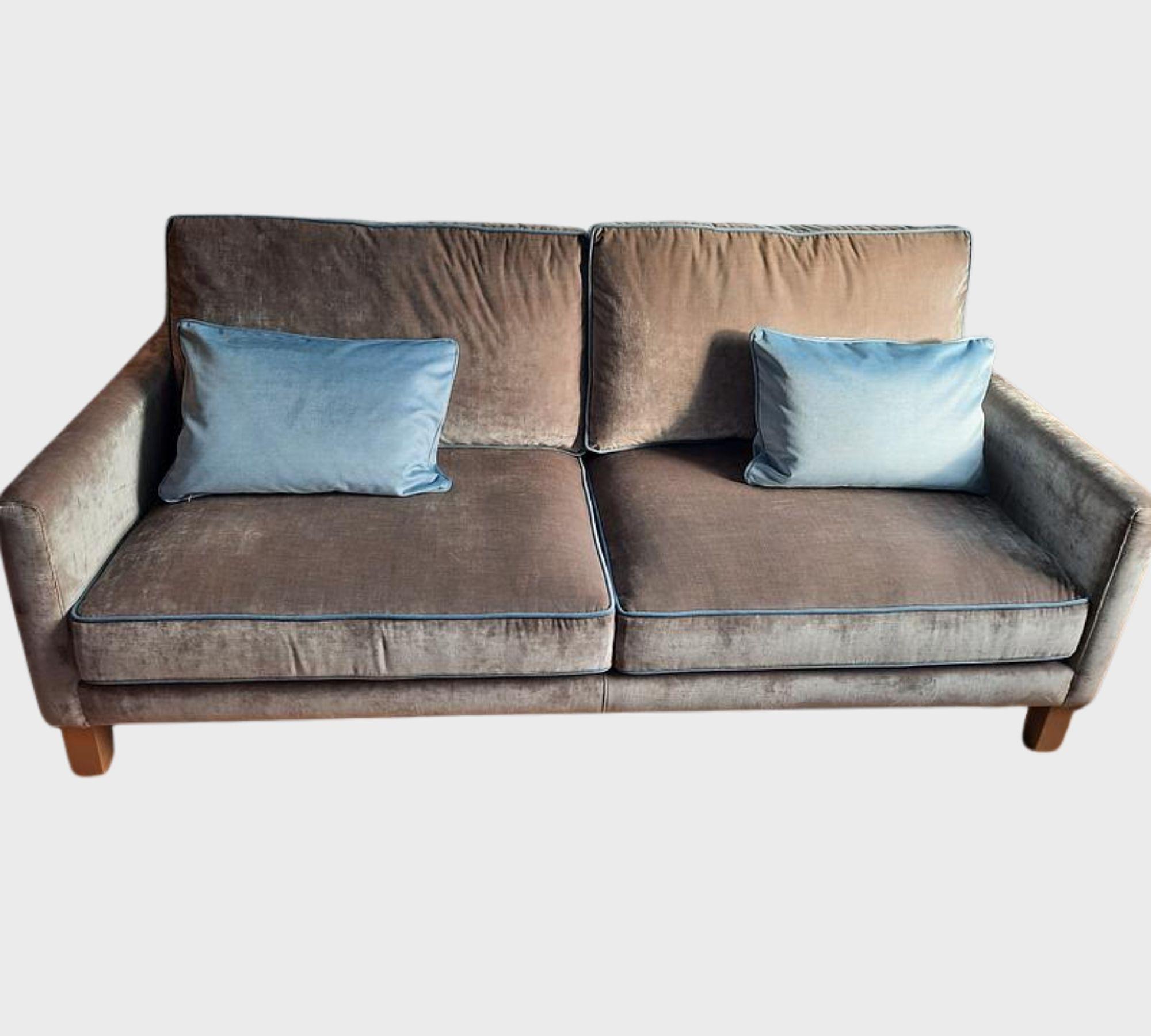 Sofa 2-seater velvet taupe 4