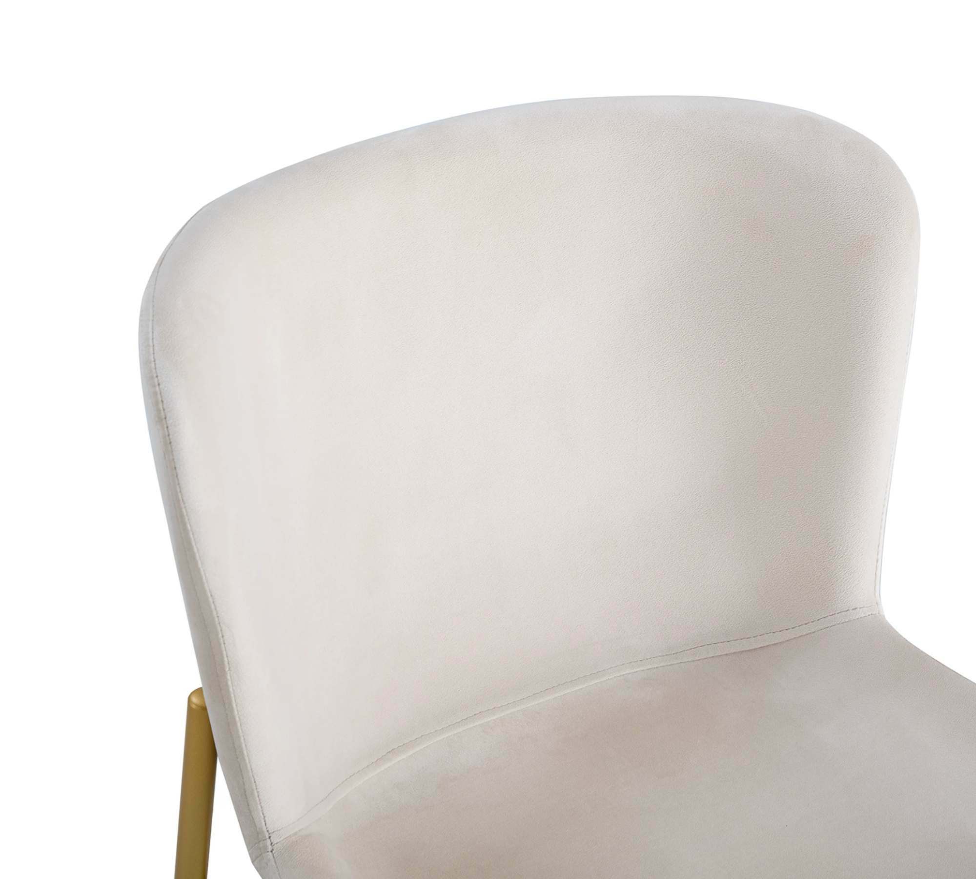 2x Dining chair velvet iron cream 4