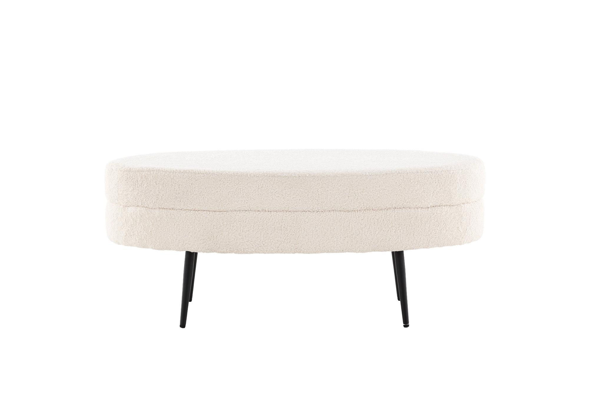 Otto Pouf Schwarz Offwhite Teddy 0